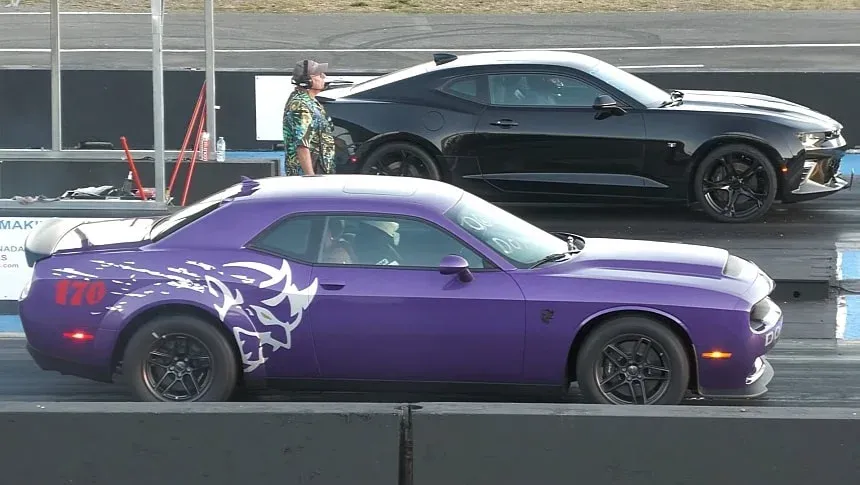 Dodge Challenger Demon 170 Obliterates Chevy Camaro SS in Epic Drag ...