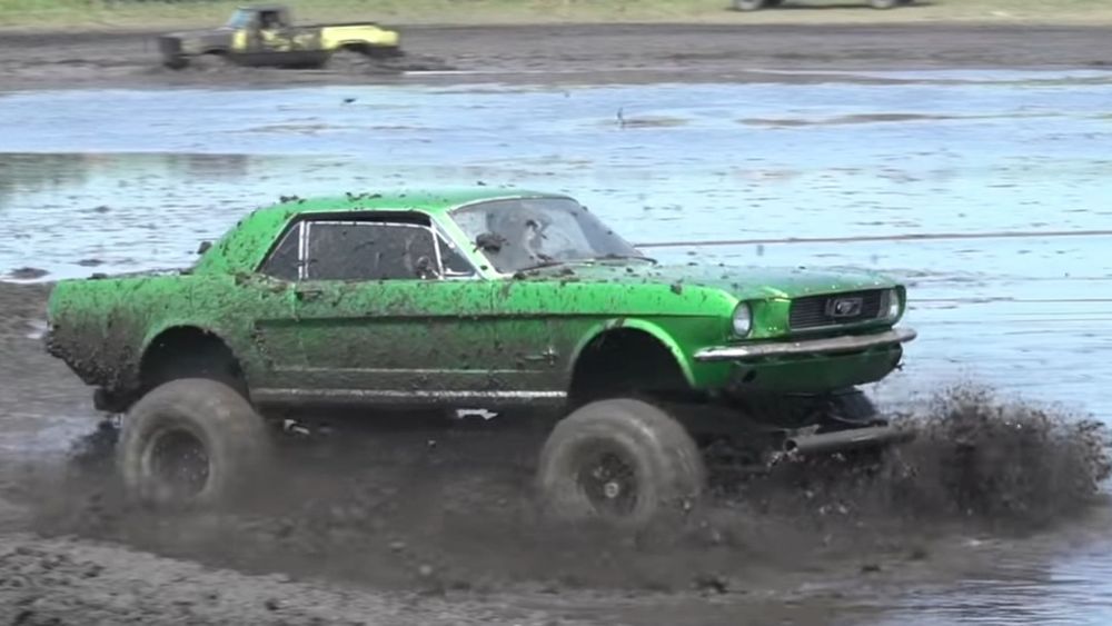 Guys Take Lifted Mustang Mudding