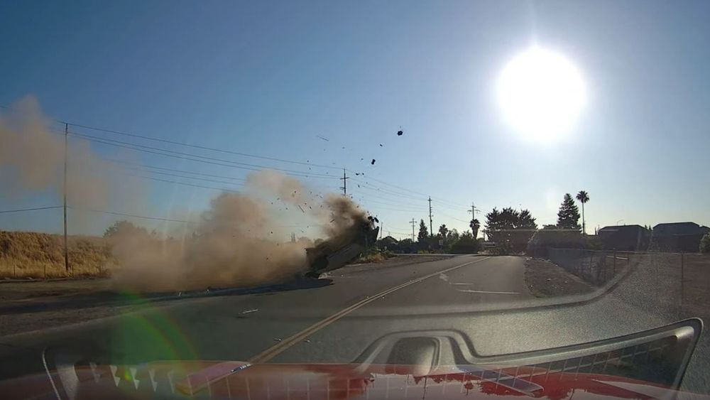 Car Goes Flying Off California Freeway