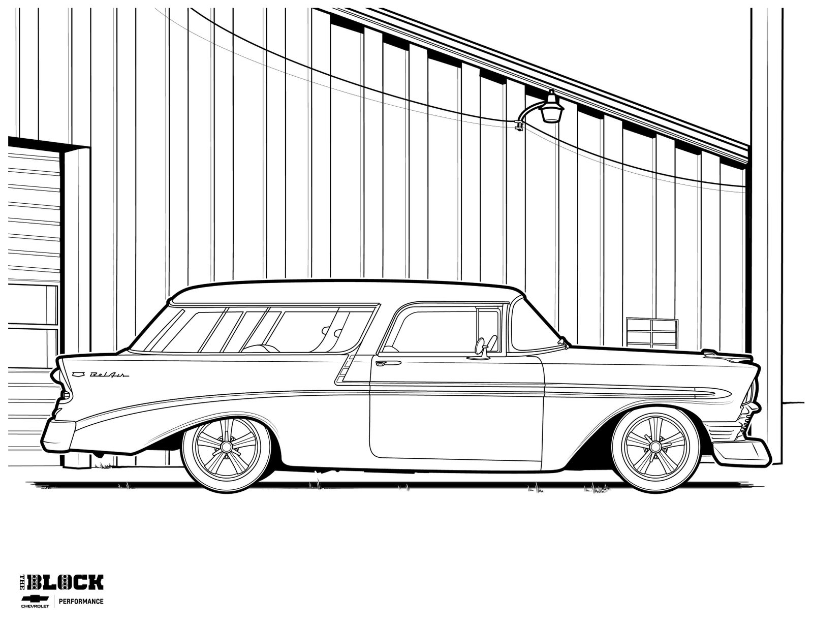 Cure Your Car Show Blues With This 1956 Chevy Nomad Coloring Page