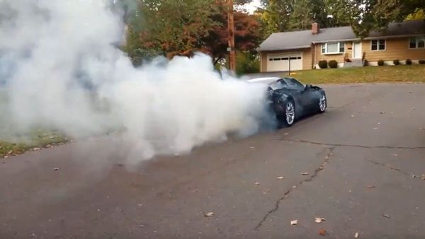 Corvette Z06 Burnout Goes Horribly Wrong